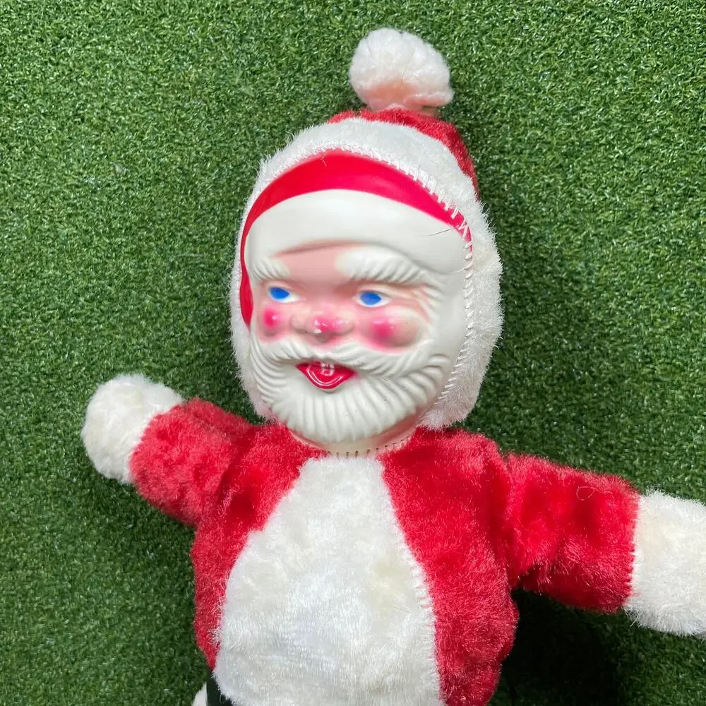 Vintage Mid Century Plush Santa Claus Doll Christmas Holiday Decor 15